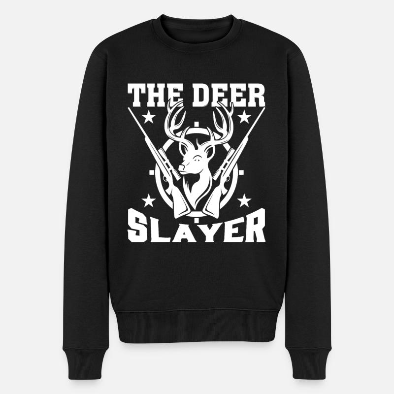 Der Hirsch -Töter - Männer Premium Bio Pullover - Schwarz
