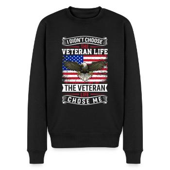 Ich habe mir nicht das Veteranenleben ausgesucht, das Veteranenleben - Männer Premium Bio Pullover - Schwarz - Vorne - Nico (187cm)