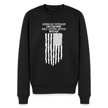 Amerikanische Veteranen: Wie guter Wein, nur - Männer Premium Bio Pullover - Schwarz - Vorne - Nico (187cm)