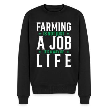 Farming Is Not Just A Job, It's A Way Of Life. - Men's Premium Organic Jumper - black - Front - Nico (187cm)