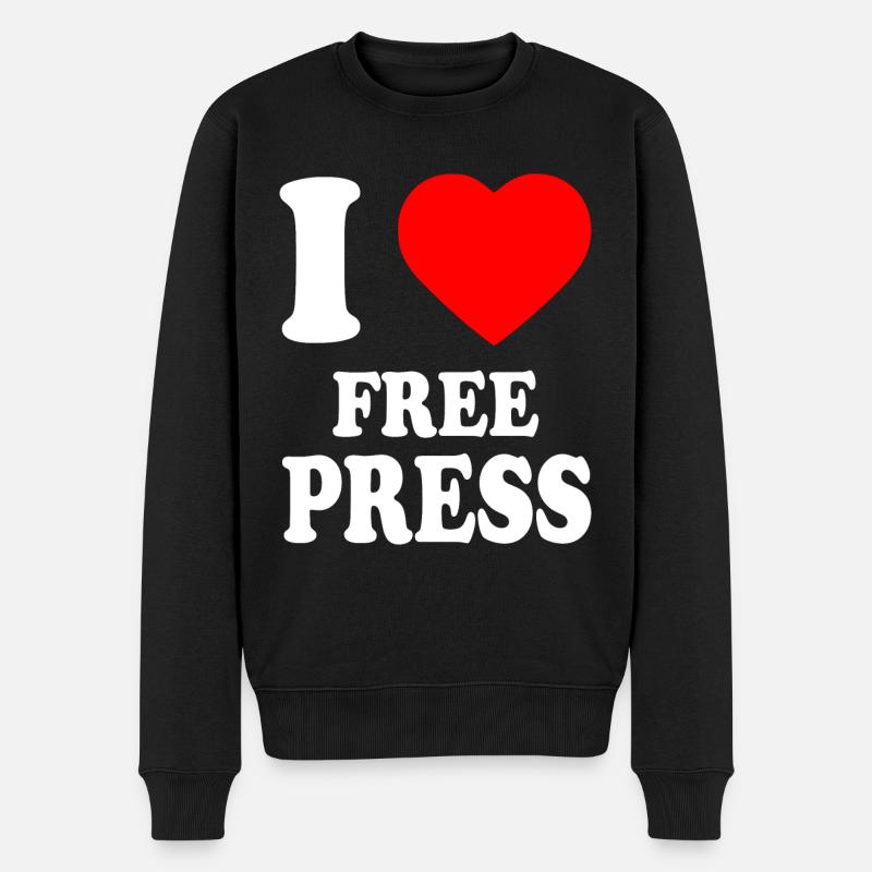 i love free press - Pull Premium bio Homme - noir