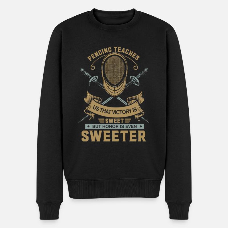 L’escrime nous apprend que la victoire est douce, mais hono - Pull Premium bio Homme - noir
