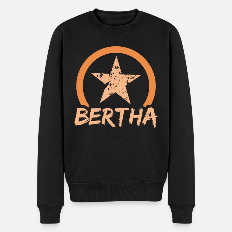 Vorname Bertha - Männer Premium Bio Pullover - Schwarz