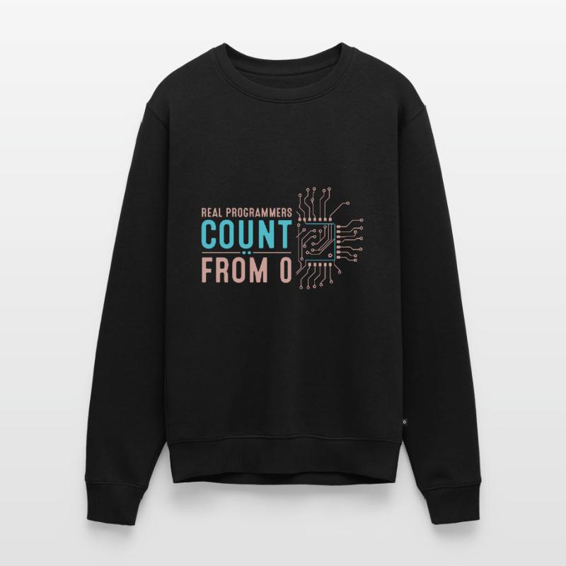 Echte Programmierer zählen bei 0 Männer Premium Bio Pullover