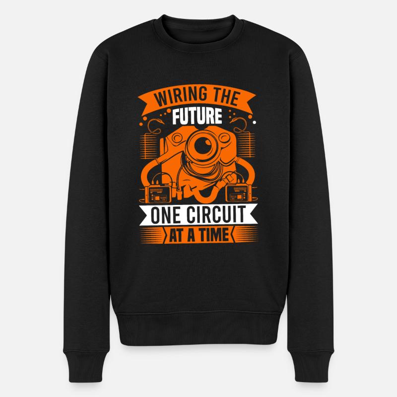 Die Zukunft verdrahten, einen Stromkreis nach dem anderen. - Männer Premium Bio Pullover - Schwarz