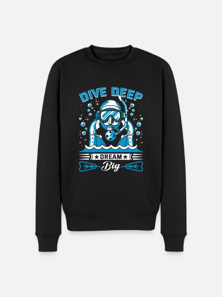 Dive deep, dream big! - Men's Premium Organic Jumper - black