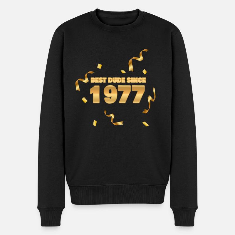 Jahr 1977 - Männer Premium Bio Pullover - Schwarz
