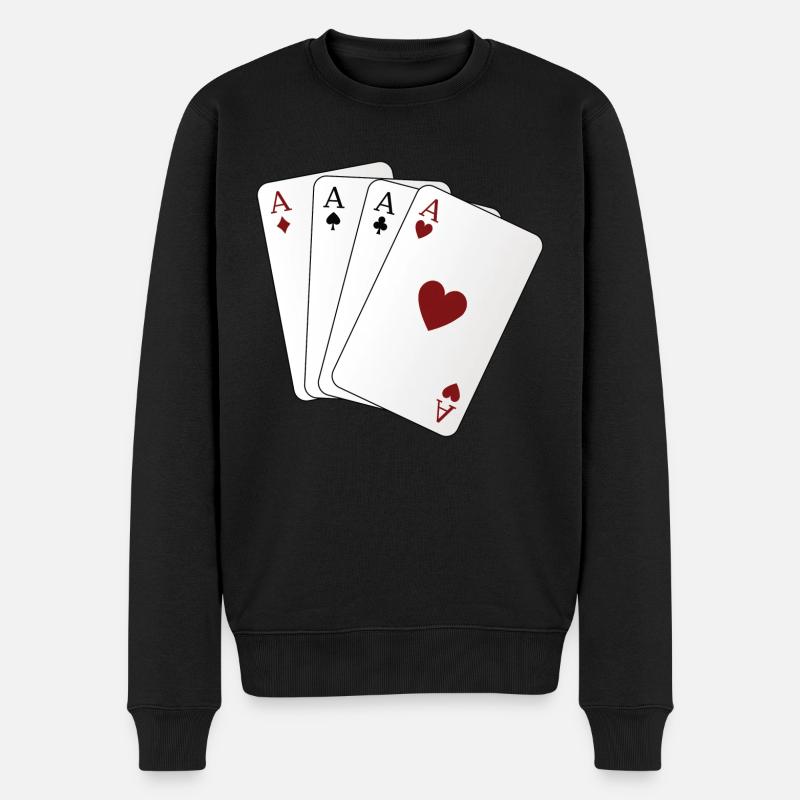 Spielkarten Ass - Männer Premium Bio Pullover - Schwarz