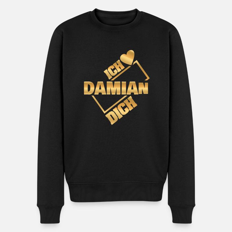 Damian - Männer Premium Bio Pullover - Schwarz