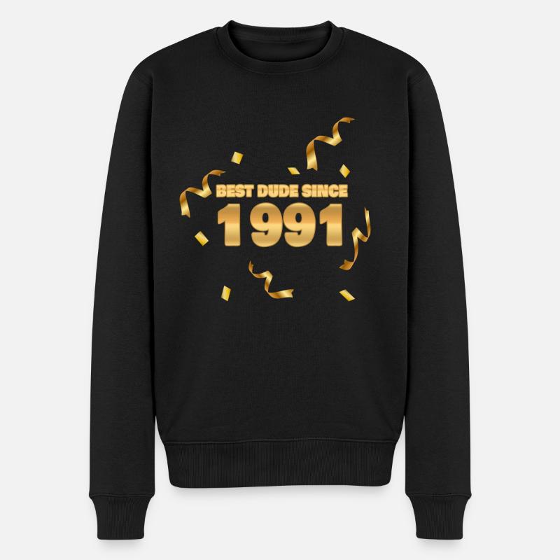 1991 - Männer Premium Bio Pullover - Schwarz