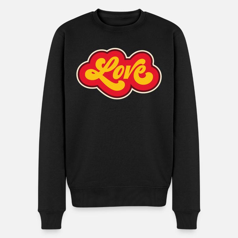 Love - Männer Premium Bio Pullover - Schwarz
