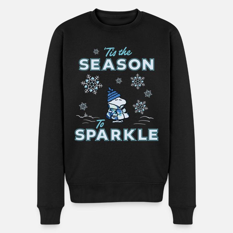 Peanuts Design Hiver C’est La Saison De Briller - Pull Premium bio Homme - noir