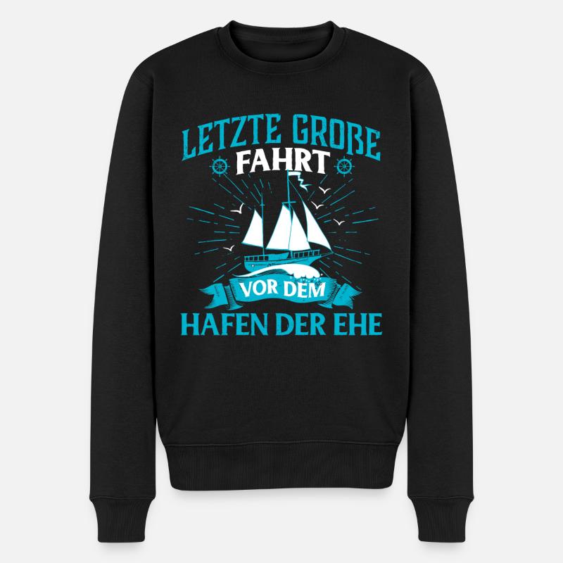 Junggesellenabschied Ehe Junggeselle - Männer Premium Bio Pullover - Schwarz