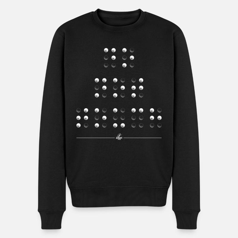 Handlettering Braille-Schrift „Do not touch“ - Männer Premium Bio Pullover - Schwarz