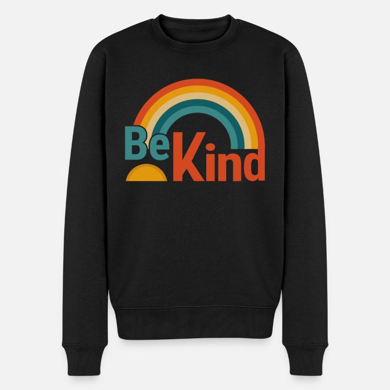 freundlich sein - Männer Premium Bio Pullover - Schwarz