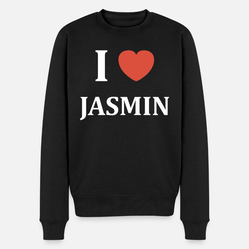 i love Jasmin - Pull Premium bio Homme - noir