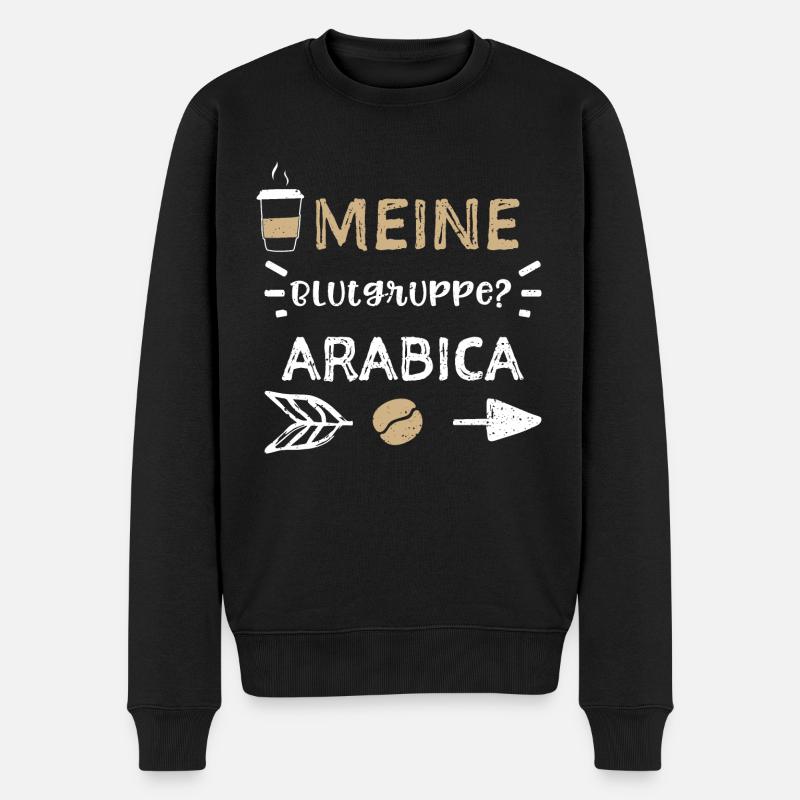 Mon groupe sanguin? Arabica - Café - Pull Premium bio Homme - noir