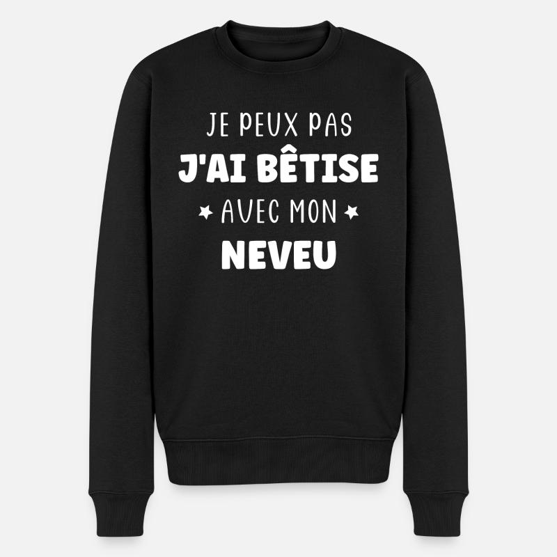 Je peux pas j'ai bêtise avec mon neveu - Pull Premium bio Homme - noir