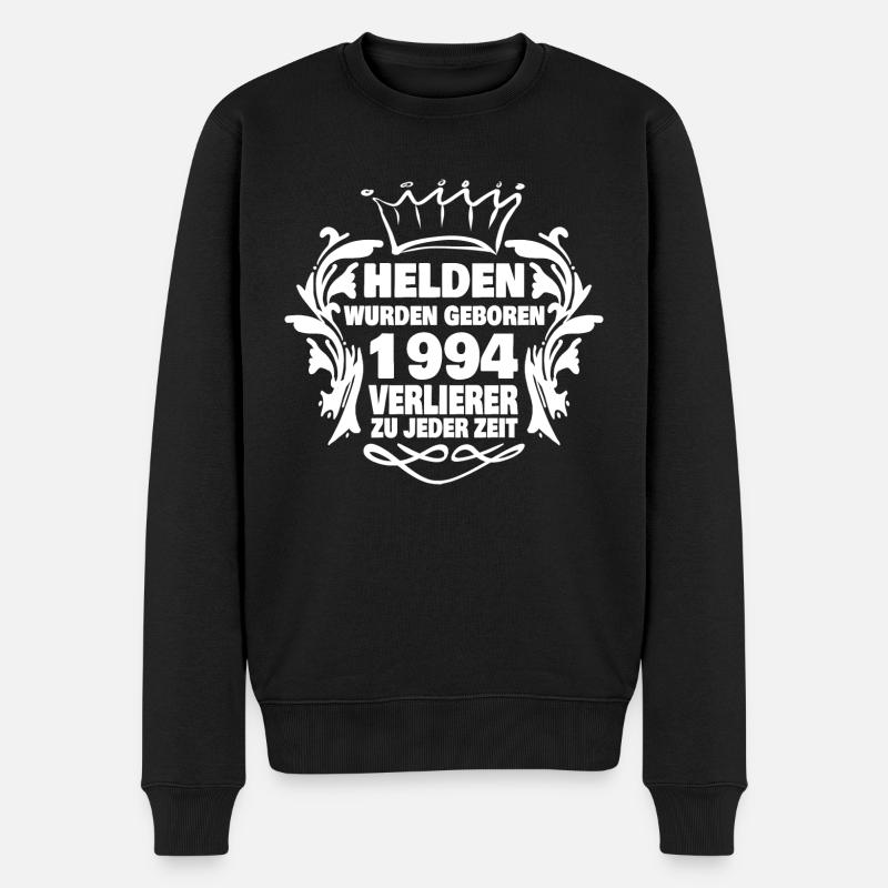 geboren 1994 - Männer Premium Bio Pullover - Schwarz