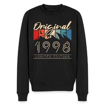 Berge Vintage 1998 Jahrgang 25 Geburtstag Geschenk - Männer Premium Bio Pullover - Schwarz - Vorne - Nico (187cm)