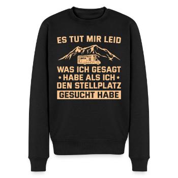 Campingplatz Humor Stellplatz Wohnmobil Camping - Männer Premium Bio Pullover - Schwarz - Vorne - Nico (187cm)