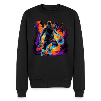 Basketball player in art design for sports fans - Men's Premium Organic Jumper - black - Front - Nico (187cm)