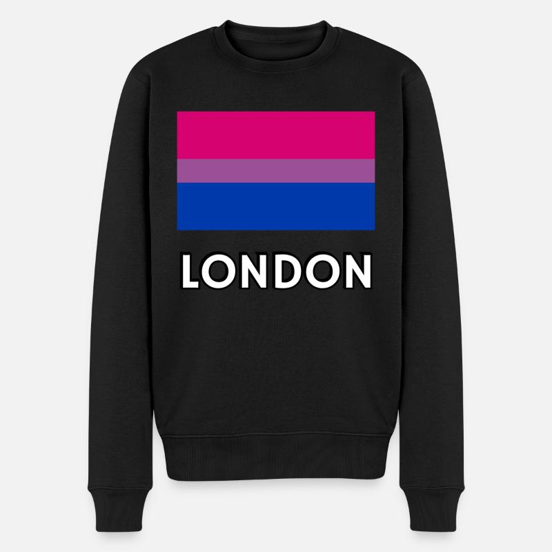 Bi Pride Flagge London - Männer Premium Bio Pullover - Schwarz