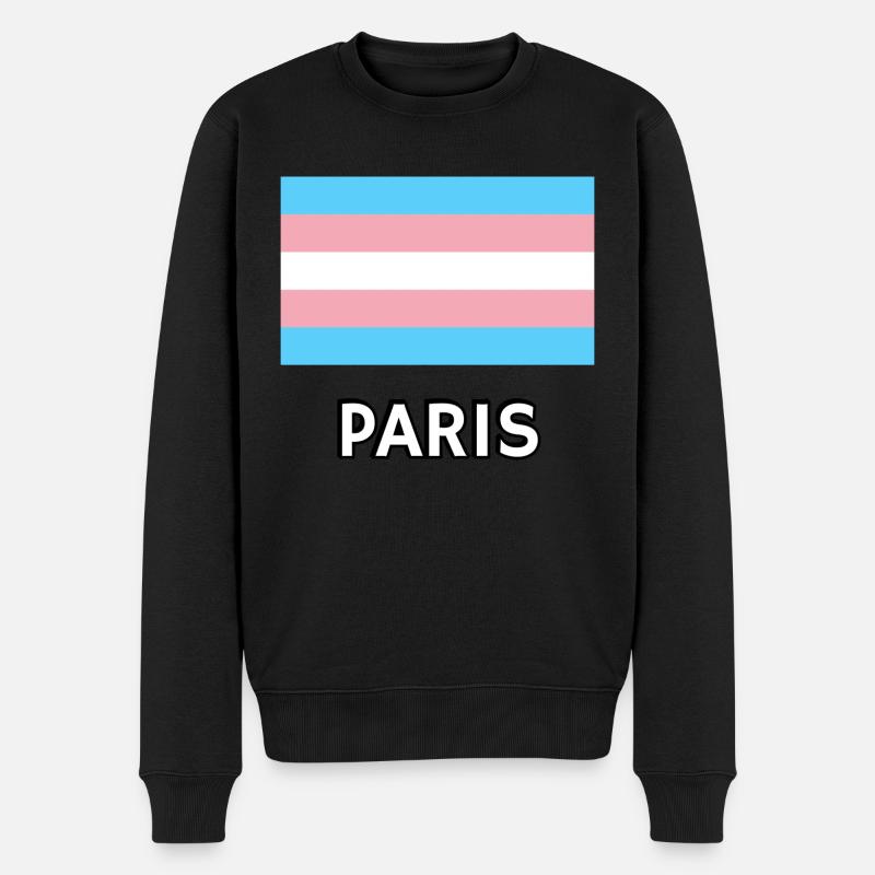 Trans Pride Flagge Paris - Männer Premium Bio Pullover - Schwarz