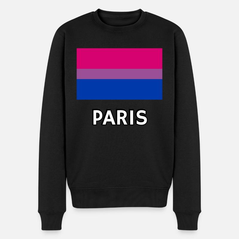 Drapeau Bi Pride Paris - Pull Premium bio Homme - noir