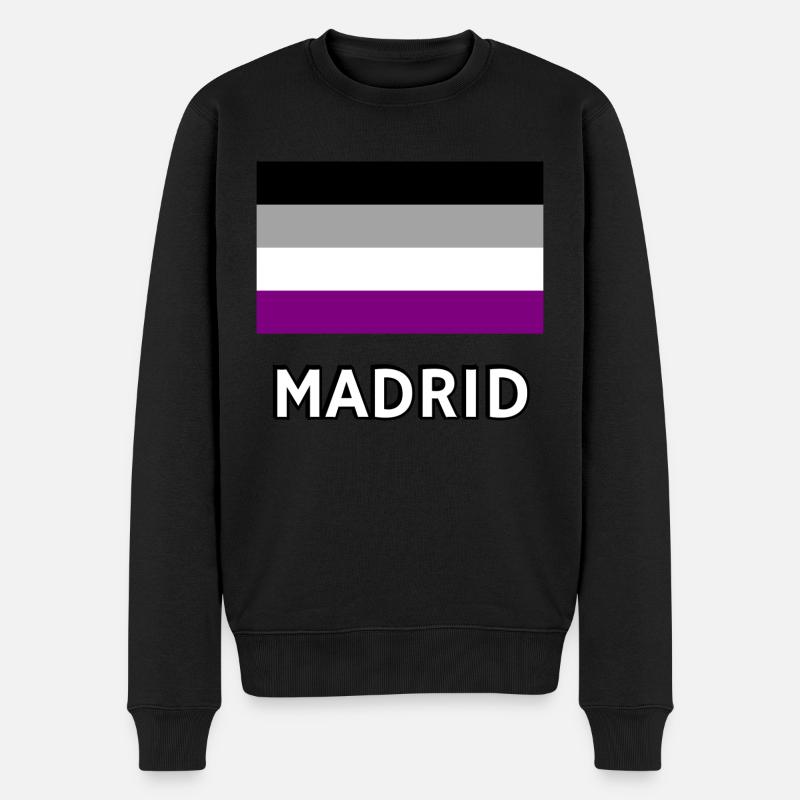 Asexualité Pride Drapeau Madrid - Pull Premium bio Homme - noir