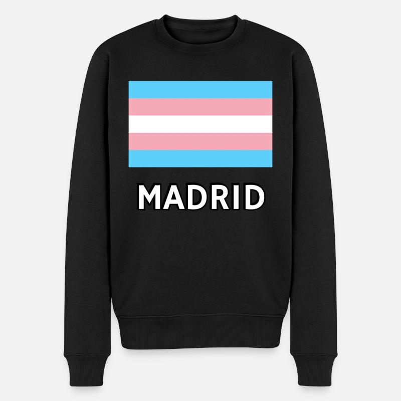 Trans Pride Flagge Madrid - Männer Premium Bio Pullover - Schwarz