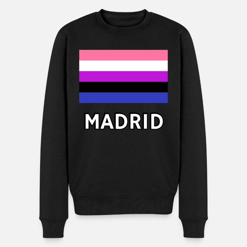Genderfluid Pride Drapeau Madrid - Pull Premium bio Homme - noir