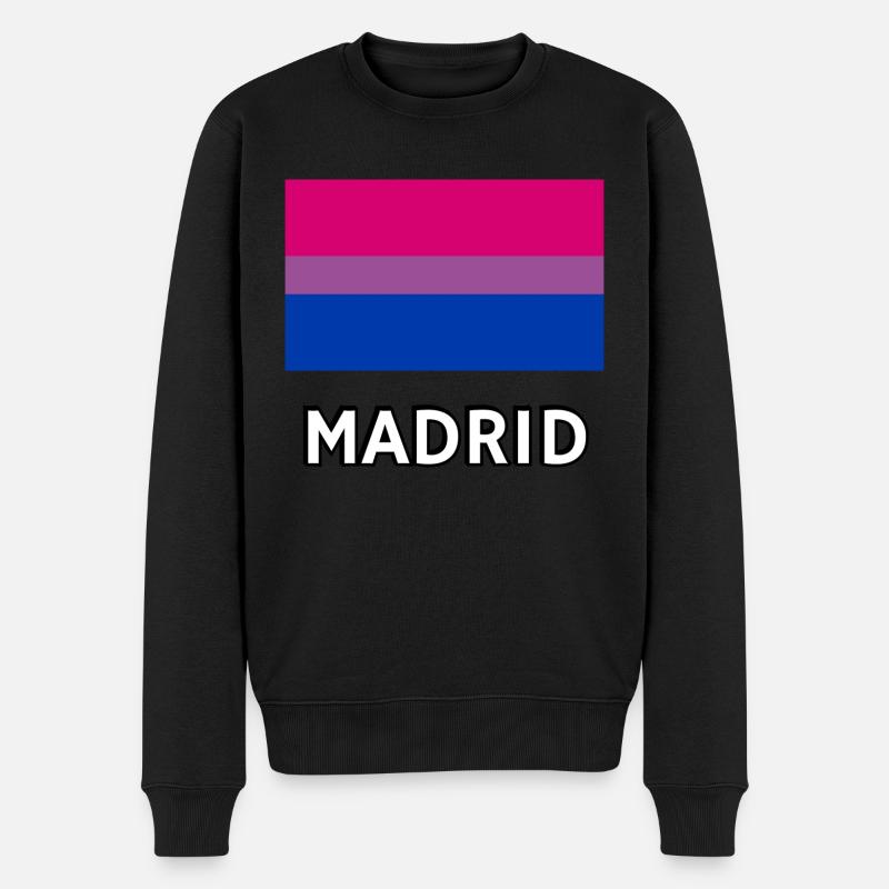 Bi Pride Flagge Madrid - Männer Premium Bio Pullover - Schwarz