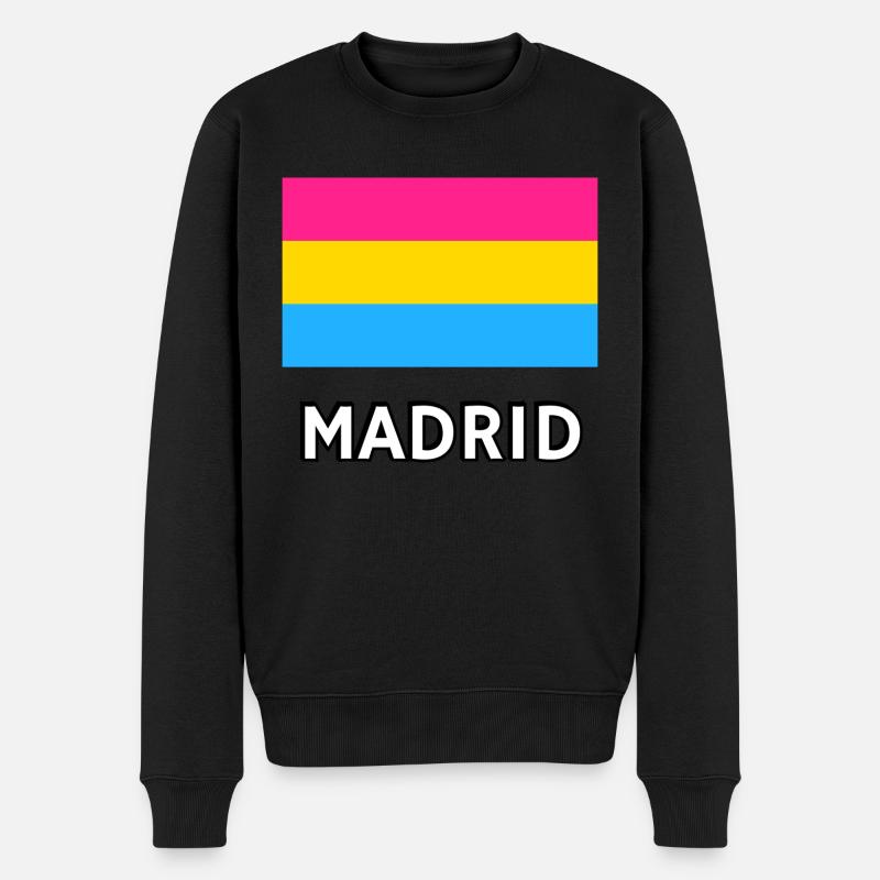 Pan Pride Flagge Madrid - Männer Premium Bio Pullover - Schwarz