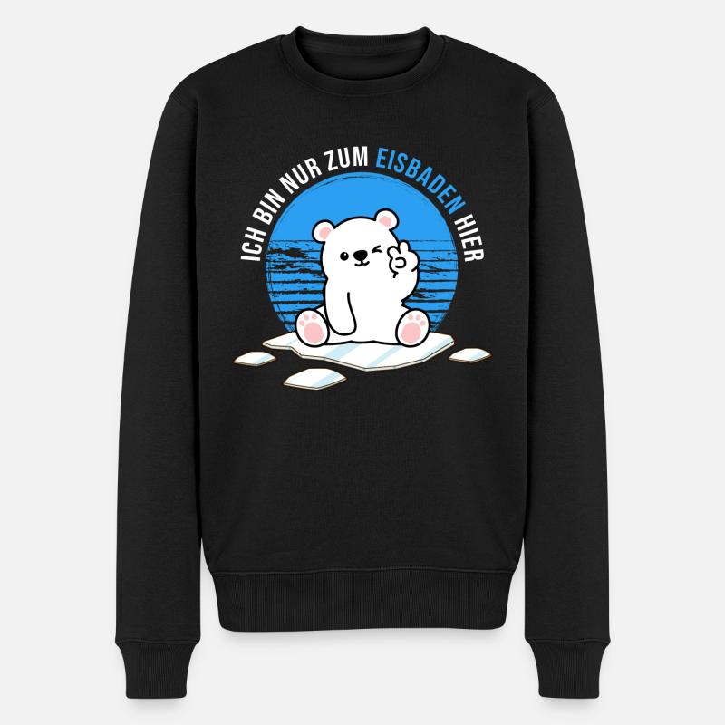 eisbader winterbader eisbär eisbaden - Männer Premium Bio Pullover - Schwarz