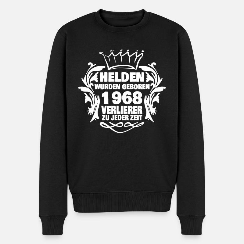 1968 - Männer Premium Bio Pullover - Schwarz