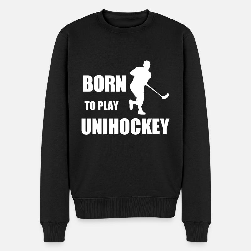 Unihockey - Männer Premium Bio Pullover - Schwarz