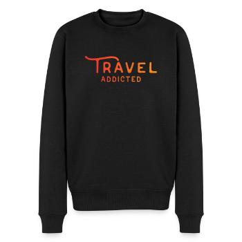 Sucht nach Reisen - Männer Premium Bio Pullover - Schwarz - Vorne - Nico (187cm)