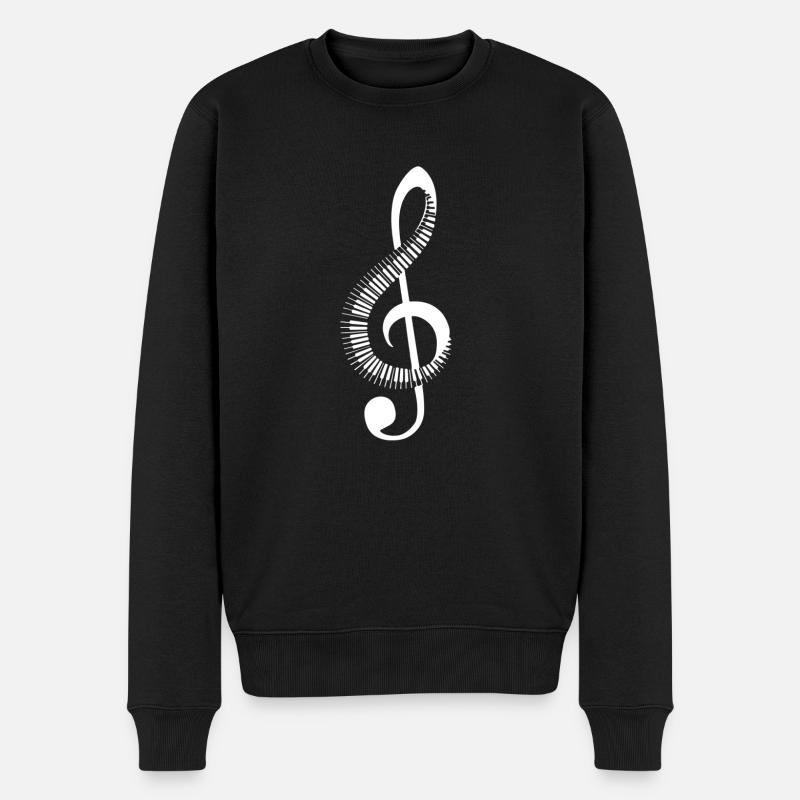 Musik Note - Männer Premium Bio Pullover - Schwarz