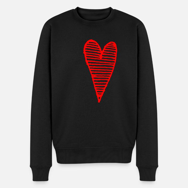 Coeur rouge - Pull Premium bio Homme - noir