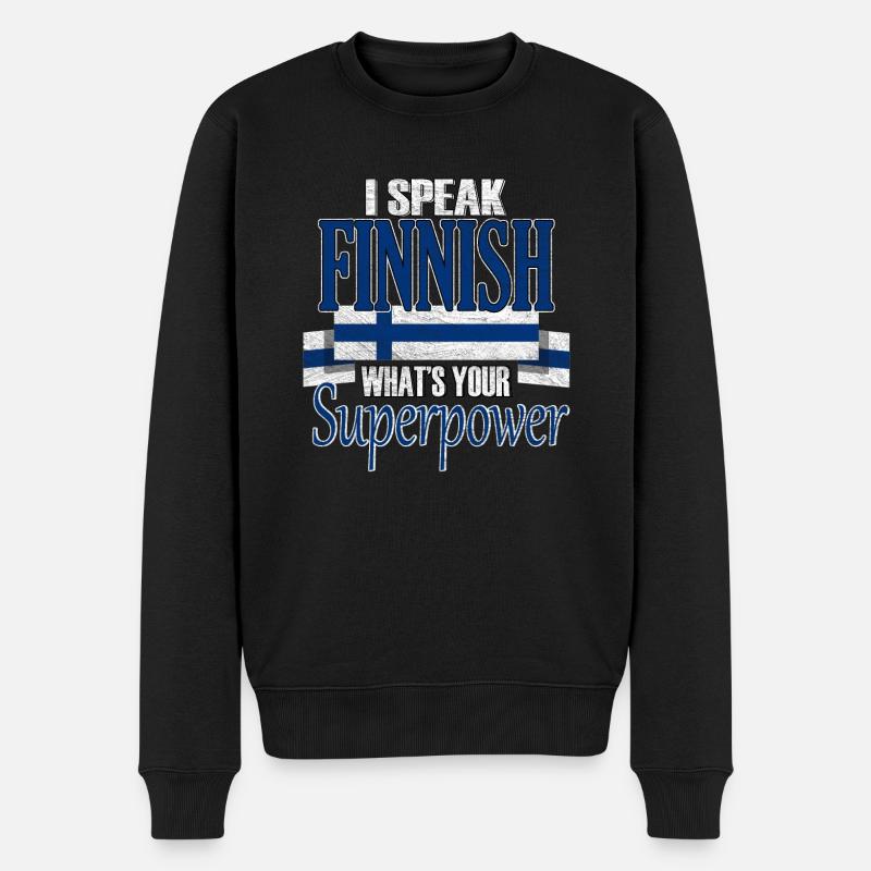 Finnland - Männer Premium Bio Pullover - Schwarz