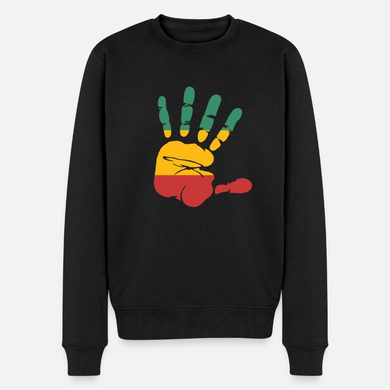 Reggae - Männer Premium Bio Pullover - Schwarz