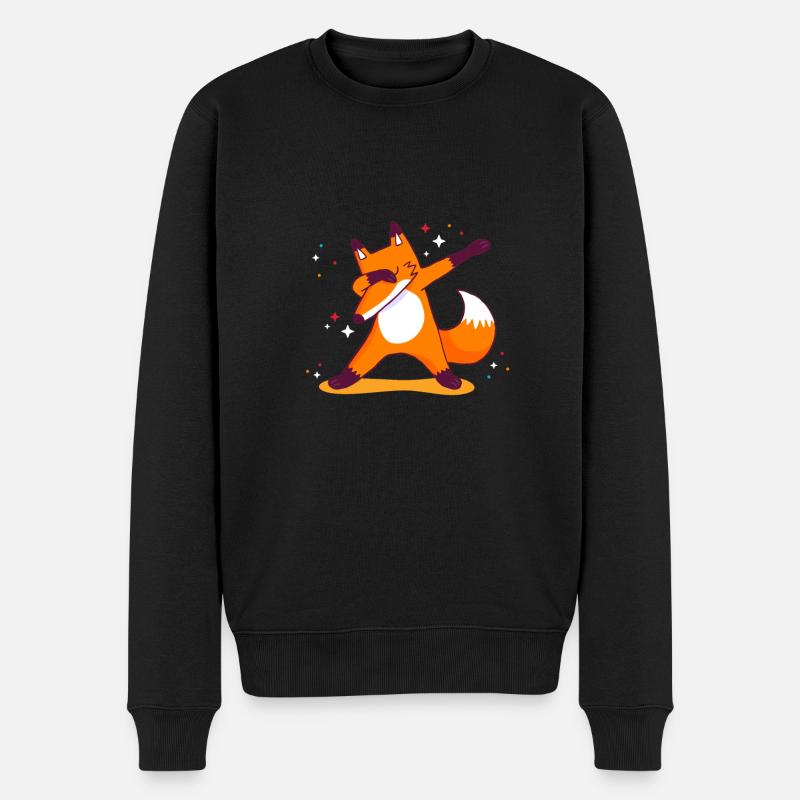 Fuchs - Männer Premium Bio Pullover - Schwarz