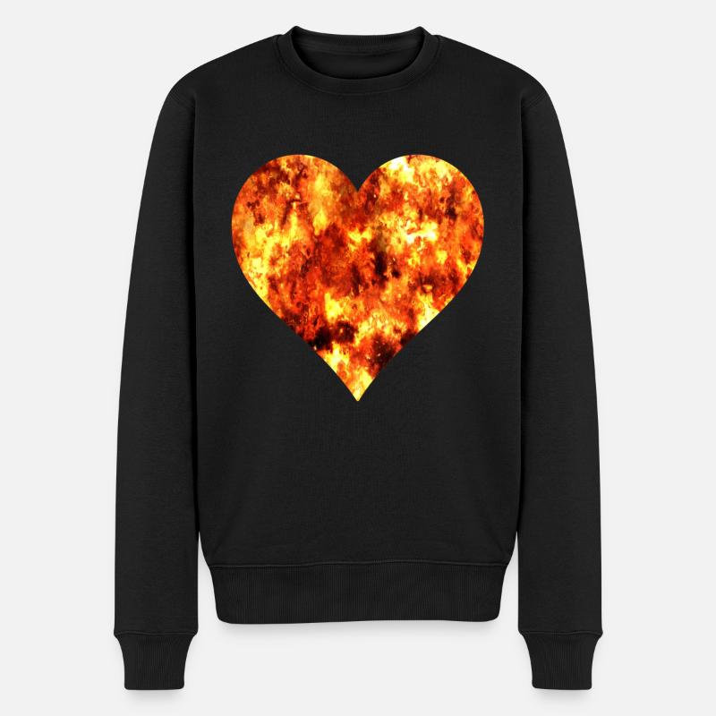 cœur de feu - Pull Premium bio Homme - noir