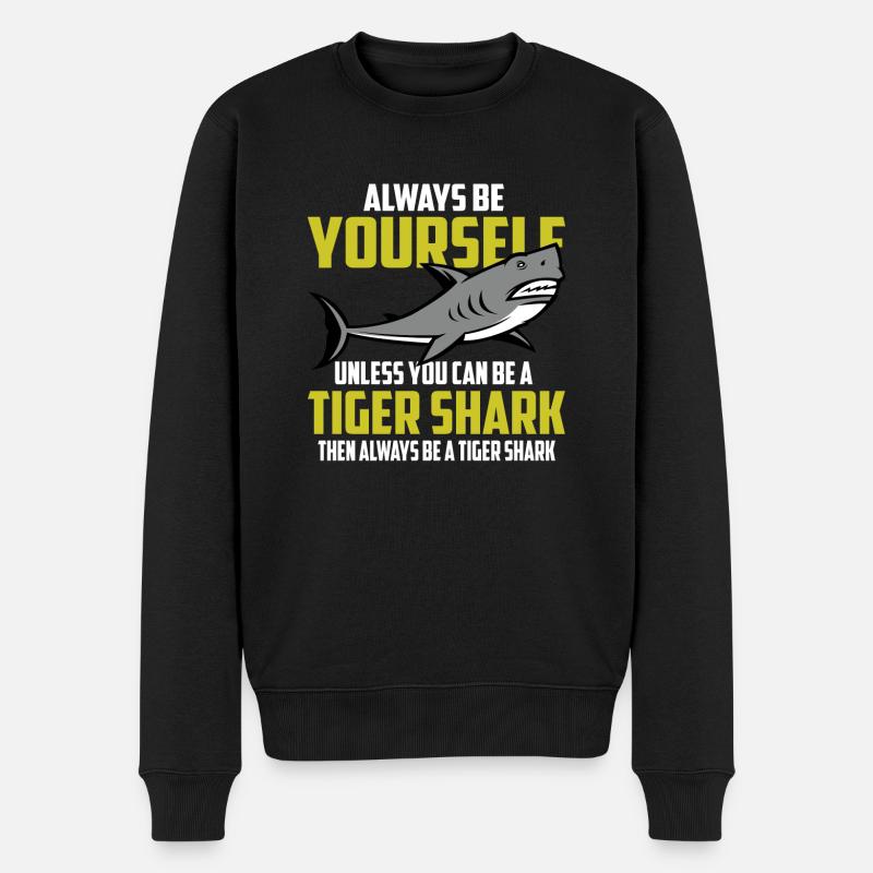 Tigerhai Meeresbewohner Tiere Hai Haie Meerestier - Männer Premium Bio Pullover - Schwarz