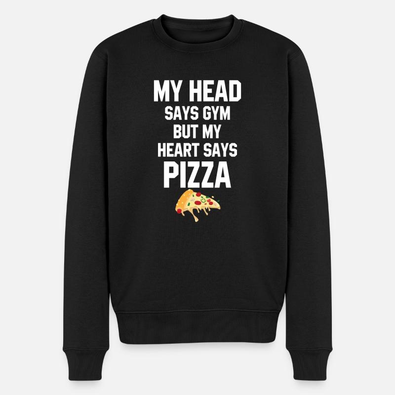 Pizza Mein Herz Say Gym Lustiges Geschenk - Männer Premium Bio Pullover - Schwarz