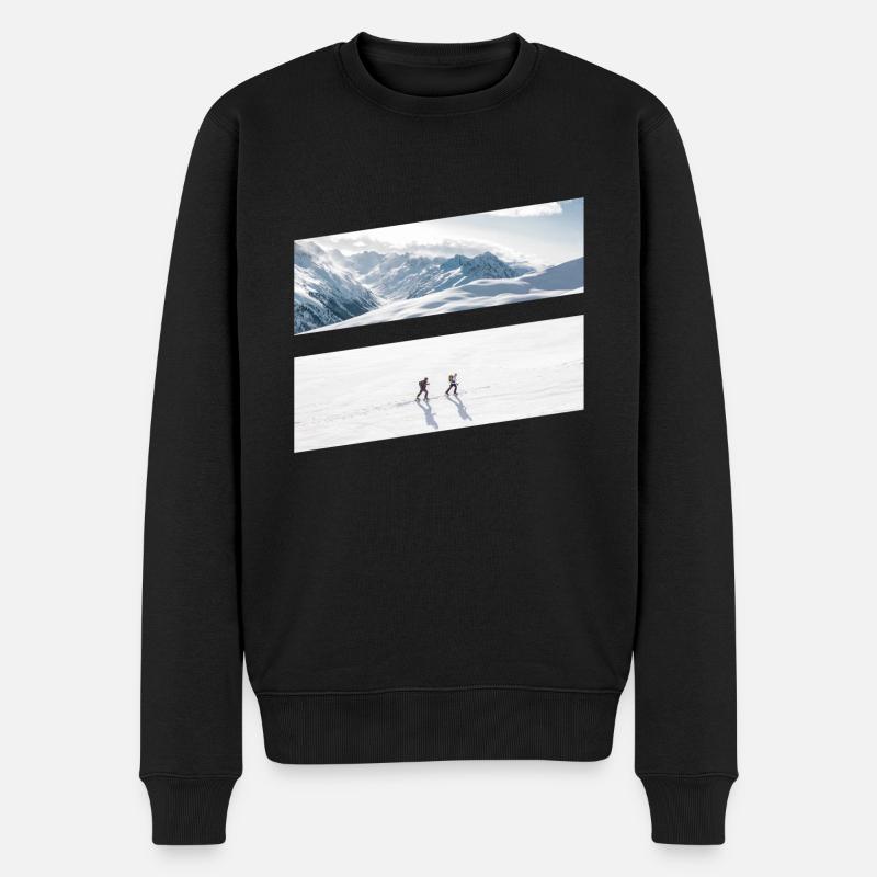 Skitour - Männer Premium Bio Pullover - Schwarz