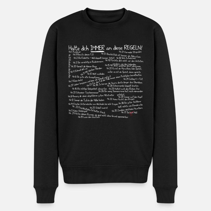 2.0 Version Zombie Survival Regeln - Männer Premium Bio Pullover - Schwarz