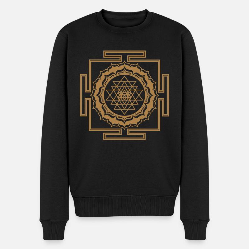 Shri Chakra Yantra - kosmischer Energie Generator - Männer Premium Bio Pullover - Schwarz