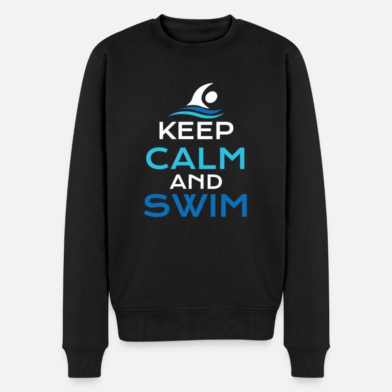 Schwimmen - Männer Premium Bio Pullover - Schwarz